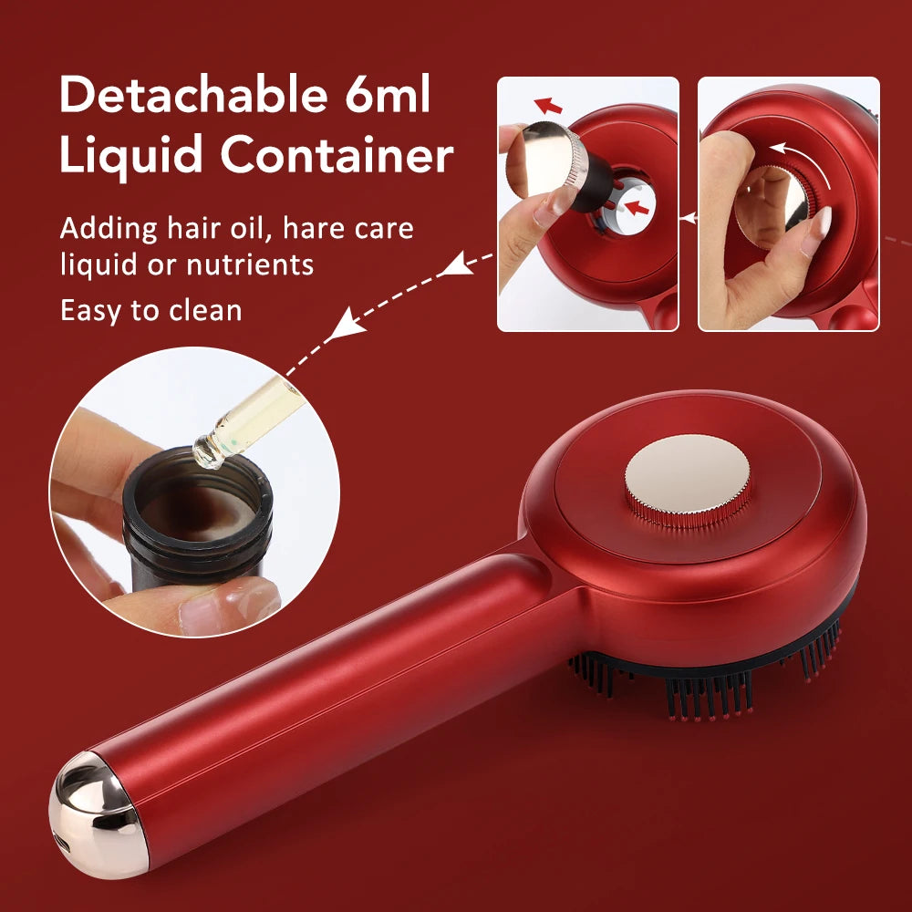 Electric Hair Scalp Massager Comb 3-Mode with Red LED Light Grab-Knead Technology for Hair Growth And Essence Oil Nourishment